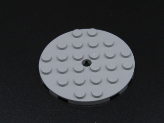Lego kulatá destička 6x6 - světle šedá - light bluish gray