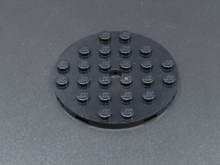 Lego kulatá destička 6x6 - černá