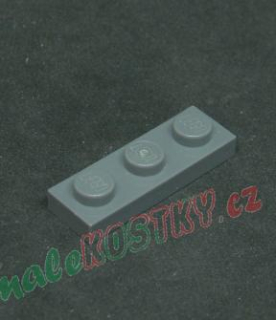 Lego destička 1x3 tmavě šedá - dark bluish gray