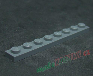 Lego destička 1x8 tmavě šedá - dark bluish gray