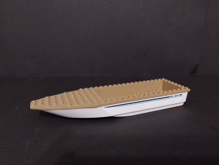 Lego loď 28x8 - tmavě béžová/bílá - de luxe