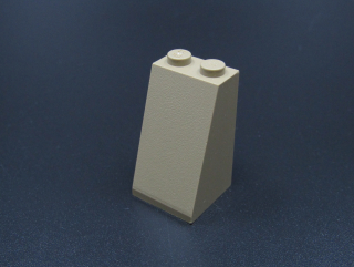 Lego kostička šikmá 75 2x2x3 - tmavě béžová