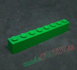 Lego kostička 1x8 zelená
