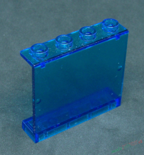 Lego panel 1x4x3 - průhledný tmavě modrý -
