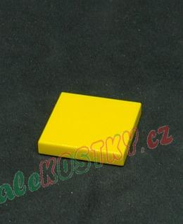 Lego destička hladká 2x2 - žlutá