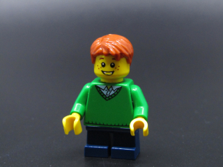 Lego figurka Town - chlapec - PRASKLÉ RUCE+TĚLO