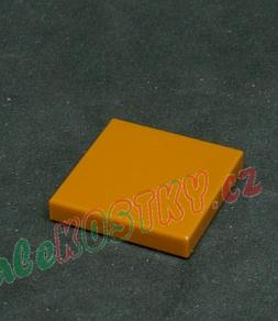 Lego destička hladká 2x2 - tmavě oranžová