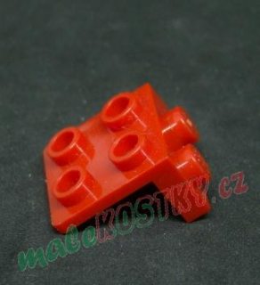 Lego destička speciální-rohová 1x2 2x2 - červená