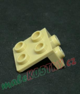 Lego destička speciální-rohová 1x2 2x2 - béžová