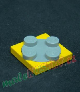 Lego destička 2x2otočná - žlutá-světle šedá - light gray