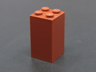 Lego kostka vysoká 2x2x3 - hnědá - reddish brown