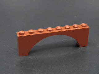 Lego most oblouk  1x8x2 - hnědý - reddish brown