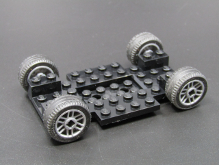 Lego podvozek 6 x 10 x 1 s koly - černý