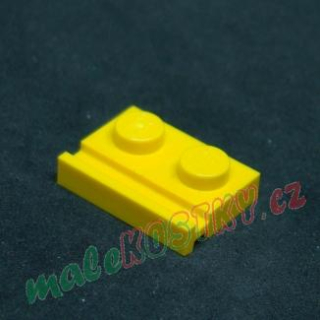 Lego destička speciální s drážkou - žlutá