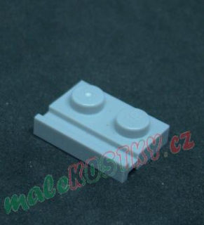 Lego destička speciální s drážkou - světle šedá - light bluish gray