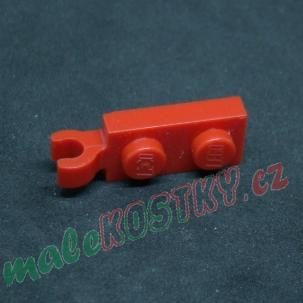 Lego destička s klipem 1x2 červená