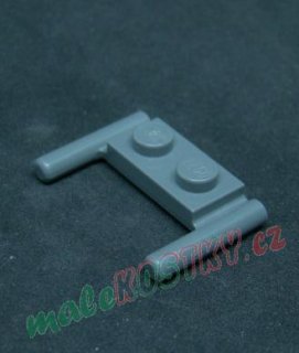 Lego speciální destička s držáky 1x2 tmavě šedá - dark bluish gray