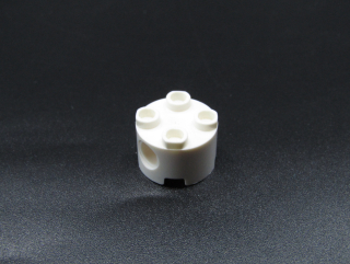 Lego kostka kulatá 2x2 s otvory - bílá