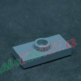Lego destička s pinem uprostřed - tmavě šedá - dark bluish gray