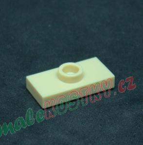 Lego destička s pinem uprostřed - béžová