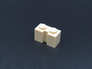 Lego kostička speciální s drážkou 1x2 - béžová
