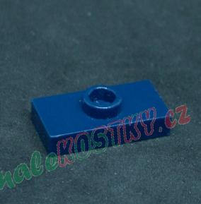 Lego destička s pinem uprostřed - tmavě modrá