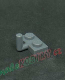 Lego destička hák 1x2 tmavě šedá - dark bluish gray