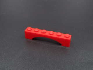 Lego most oblouk nízký 1x6 - červený