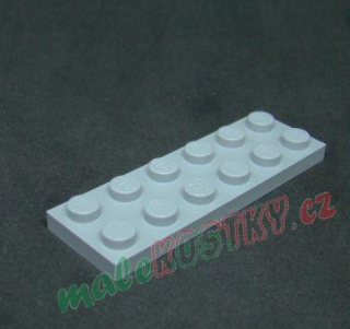 Lego destička 2x6 světle šedá - light bluish gray