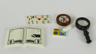 Playmobil kniha, karty, lupa, kompas