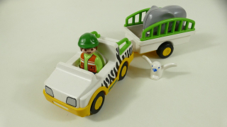 Playmobil safari auto s vozíkem a zvířátky