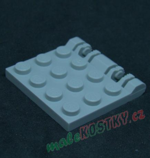 Lego střecha s 2 panty 4x4 - světle šedá - light bluish gray