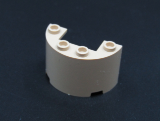 Lego válec půlený 2x4x2 - béžový