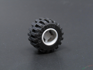 Lego kolo  11mm x 21mm - křížový malý pin světle šedá