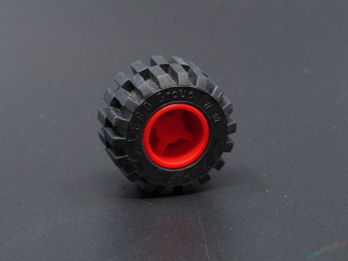Lego kolo  11mm x 21mm - křížový pin červené