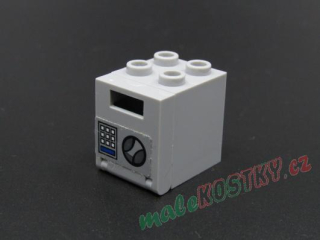 Lego box s dvířky - "trezor" - světle šedý - light bluish gray