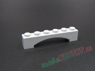 Lego most oblouk nízký 1x6 - světle šedý - light bluish gray 