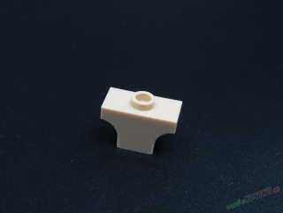 Lego kostička - oblouk 1x2 - béžový