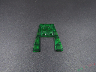 Lego destička klín 4x4 - průhledná zelená