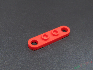 Lego Technic destička 1x4 se zuby na krajích - červená