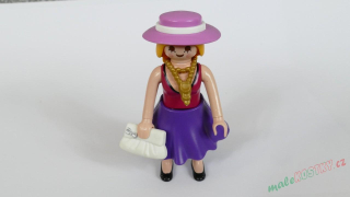 Playmobil figurka s klouboukem, kabelkou a nasazovací sukní