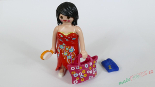 Playmobil figurka s taškou, hřebenem, kabelkou, nasazovací šaty