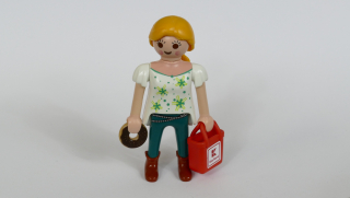 Playmobil figurka paní s taškou a donutem