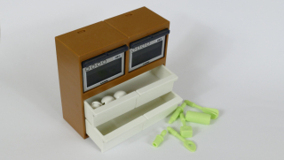 Playmobil skříň s troubami, šuplíky a příslušenstvím