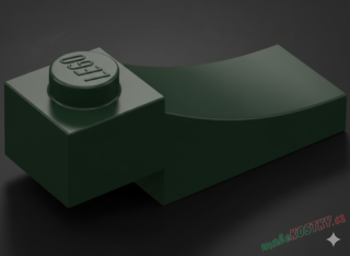 Lego oblouk 1x3 inverted - tmavě zelený