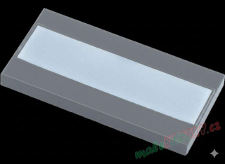 Lego destička hladká 2x4 s bílým pruhem - tmavě šedá - dark bluish gray