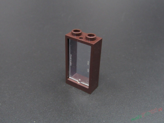 Lego okno 1x2x3 se sklem - tmavě hnědé