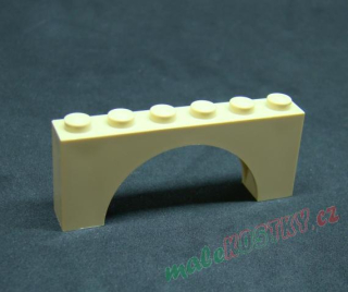 Lego most oblouk  1x6 - béžový