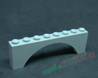 Lego most oblouk  1x8x2 - světle šedý - light bluish gray