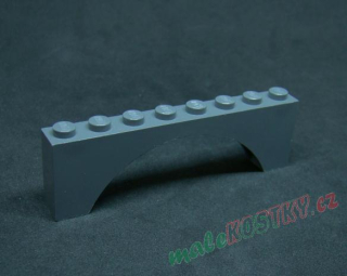 Lego most oblouk  1x8x2 - tmavě šedá - dark bluish gray